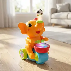 Electric Elephant Drummer Toy for Toddlers - Musical Light-Up Air Floating Ball Toy with Singing, Dancing, Drum Beating Features