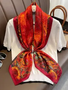 110cm Square Scarf Women's Ruffled Semi-Transparent Crochet Shawl, Plus Size Casual Fashion Top, Comfortable Stylish Design, Daily Wear, Wrap Shawl