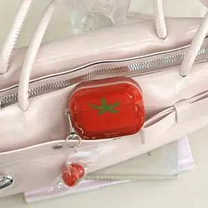 [Fill up] Niche cute semi-transparent tomatoes are suitable for airpods 4th generation bluetooth headset case 2nd generation 3rd generation pro apple protective case