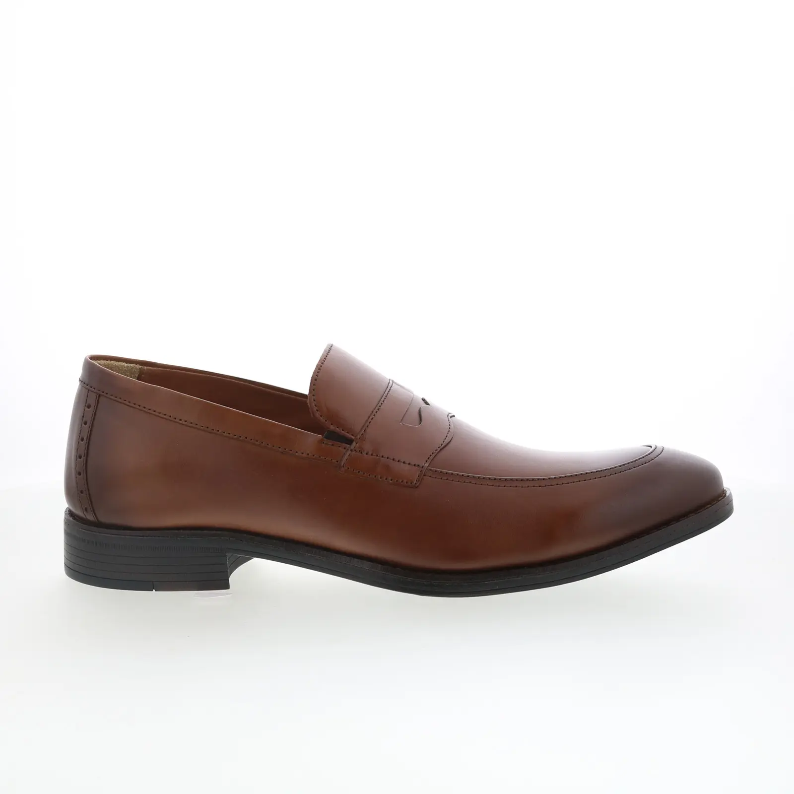 Johnston & Murphy 15-3226 Mens Brown Leather Loafers & Slip Ons Penny Shoes