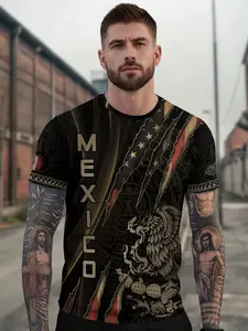 Mexico Usa Flag Eagle Claw Aztec Heritage Warrior Shirt, Casual Fitted Long Sleeve Top, All Season Fashion, Unique Tribal Print Design