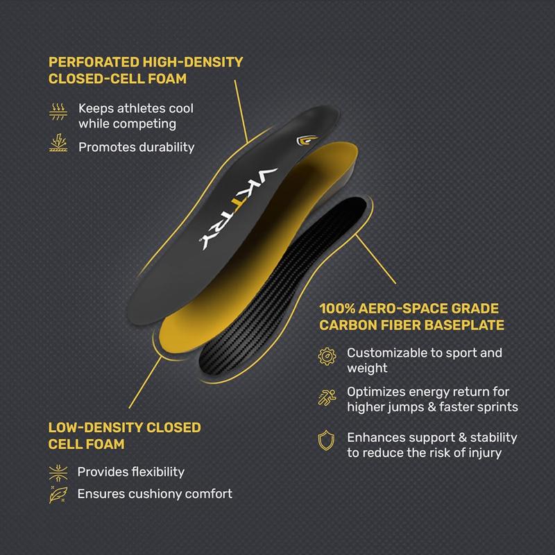 VKTRY Baseball Gold Carbon Fiber Performance Insoles