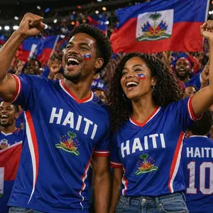 Custom Haitiii Soccer Shirt, Blue Red White Athletic Tee, Personalized Football Jersey, Haitian Fan Apparel, Custom Name Number, Gift for Him 30S
