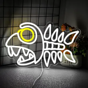 Fish Bone LED Neon Wall Light USB Dimmable Decor for Bedroom Game Room