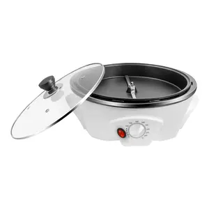Coffee Bean Roaster Machine 500g 800W Electric Adjustable Temperature 32-464°F for Home Roasting Nuts Popcorn Baking Modern Round PP Glass Tabletop Mount US Plug