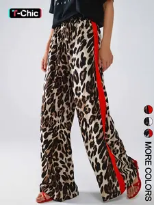 Women's Leopard Print Casual Commuter Pants, Stylish High Waist Trousers, Comfortable Office Wear, Perfect for Daily Use, Womenswear