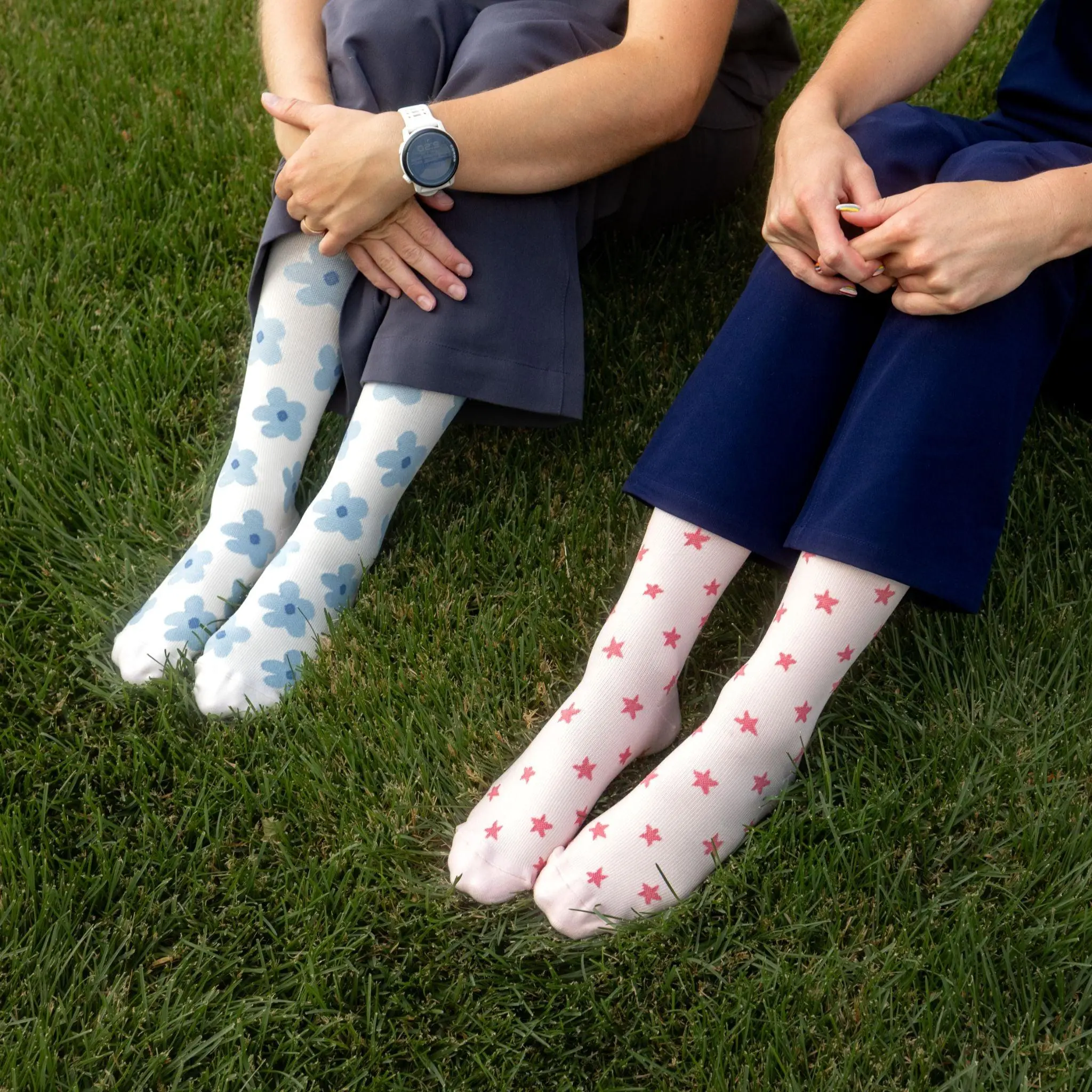 Summer Sock Box - 3-Pack Graduated Compression Socks, Breathable Nylon Blend, Stay-Up Fit
