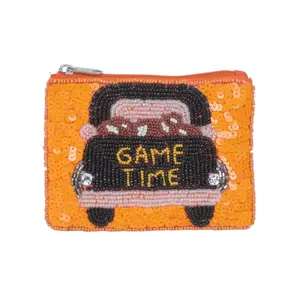 Game Time Themed Beaded Coin Purse