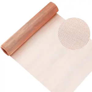 12 Inch x 10 ft Copper Mesh Screen 99.9% Pure Copper 40 Mesh Roll Wire Fabric for Grounding Dense Filter Screen Woven Crafts Window Protection