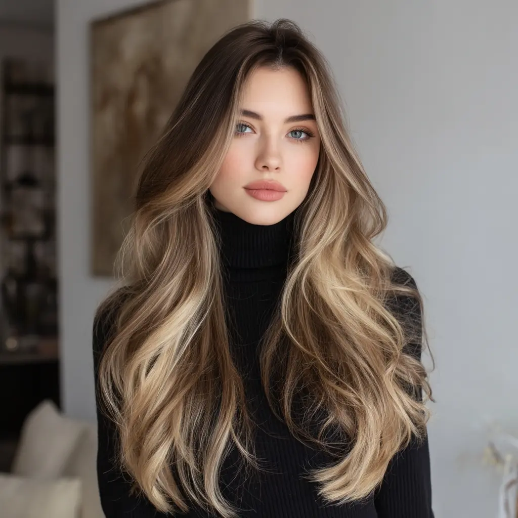 Smilco 26 Inch Long Loose Wave Synthetic Wig for Women, Ombre Brown Hair with No Bangs, Heat Resistant for Daily & Party Wear, Synthetic Material Wigs, Ombre Hair, 26 Inch Wig, Synthetic Hair