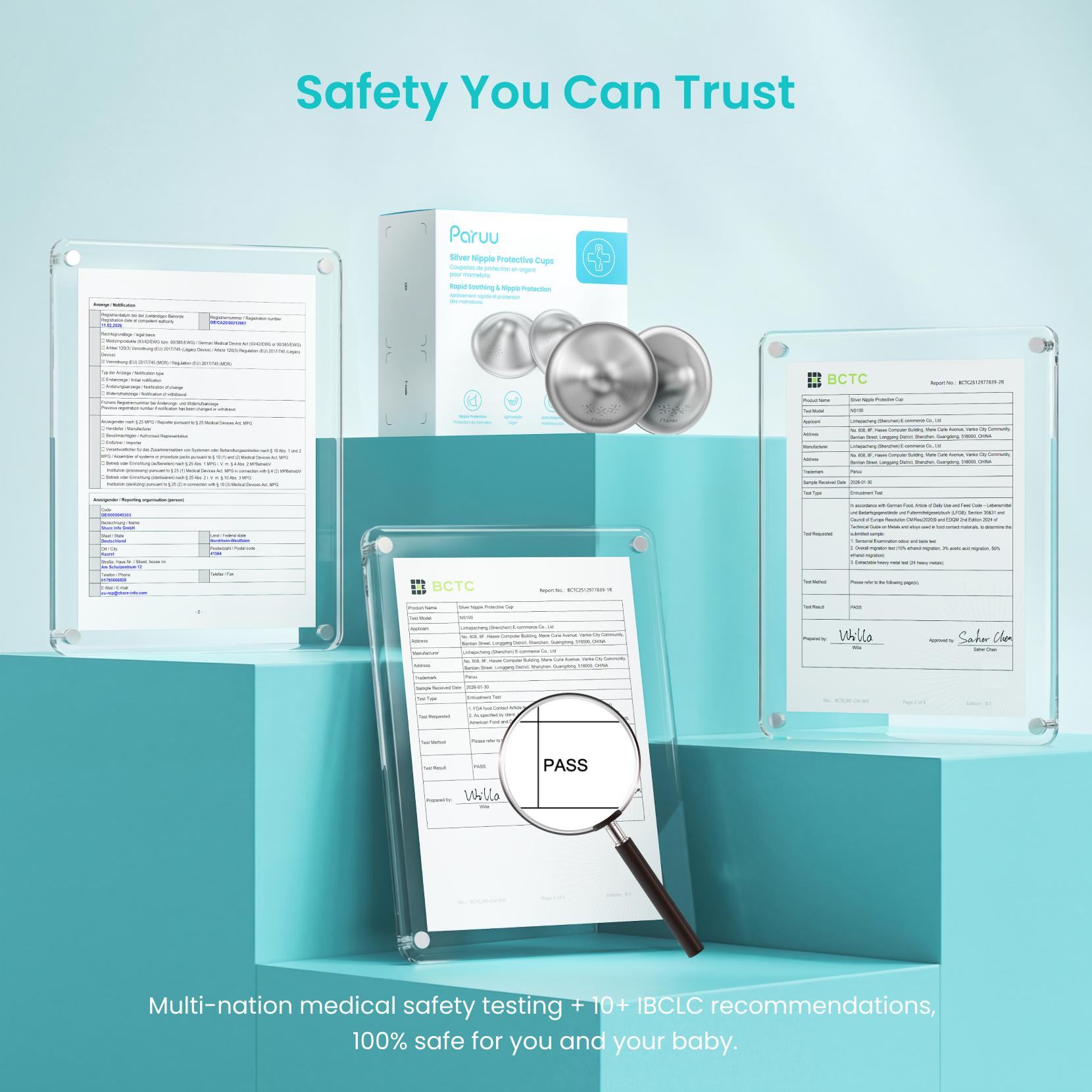 Paruu 999 Silver Nursing Cups Original Perforated Breathable Design, 999 Silver Nipple Cover for Breastfeeding Essential,Nipple Shield for Nursing Newborn, Metal Nipple Shields, Regular, XL, XXL Size