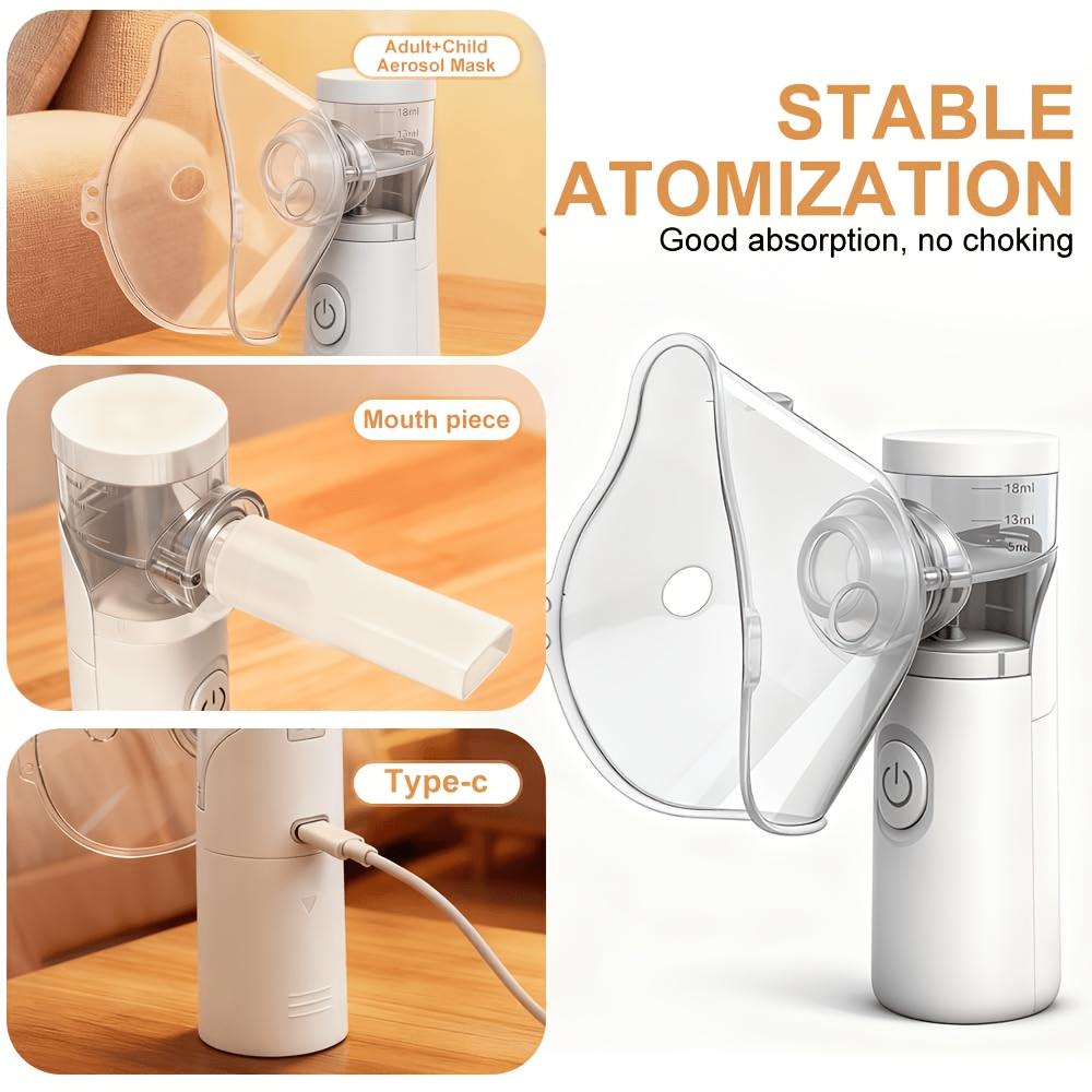 Portable Nebulizer, Quiet High-Efficiency Atomization, Rechargeable Comes with 2 Masks And 1 Mouthpiece, Ideal for Home/Work/Travel, Gift for Family Use