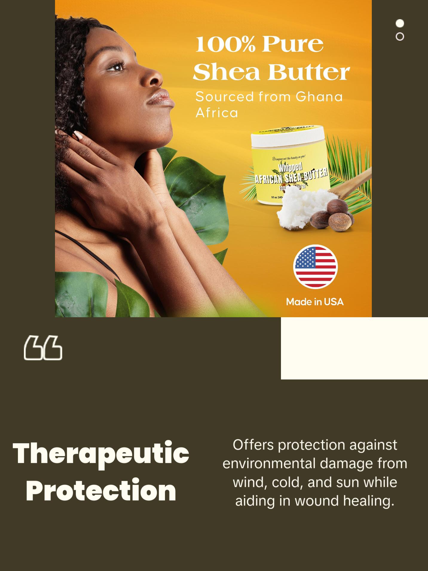 RA COSMETICS Whipped Shea Butter Unscented - 100% Pure and Natural African Shea Butter for Men & Women - Ultimate Handcrafted Moisturizer with Essential Vitamins for Radiant Skin & Luscious Hair