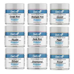 DeEnti 0.78 oz Shimmer Acrylic Powder, Non-Yellowing Self-Leveling Formula, Salon-Grade Professional Quality for Manicure Nail Art & Fake Nails