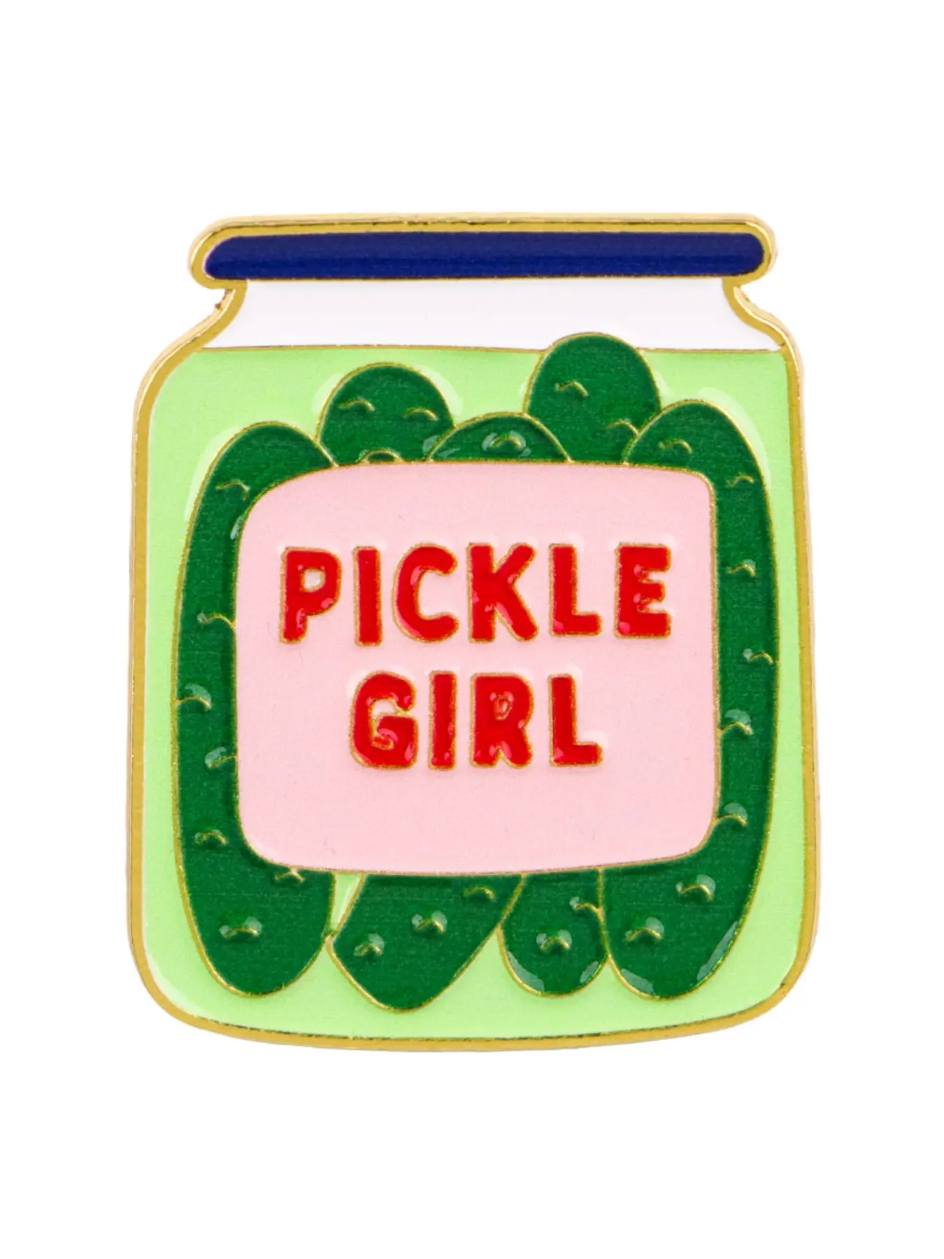 Pickle Girl Unique Zinc Alloy Lapel Pin Brooch, Unisex Fashion Accessory, Perfect Birthday Gift, Cartoon Pattern Design, Casual Style, All Seasons