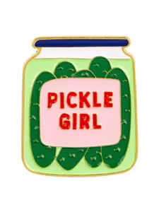 Pickle Girl Unique Zinc Alloy Pin Brooch, Unisex Fashion Accessory, Perfect Birthday Gift, Cartoon Pattern Design, Casual Style, All Seasons