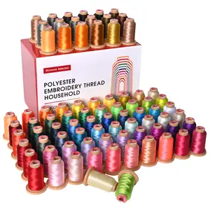 PooLin Richword Embroidery Polyester Thread 800m x 80 Colors 40wt 108D/2 for Household Single Needle Embroidery Machines