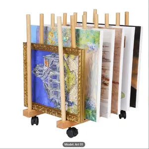 Art Storage Rack With Wheels, Artwork Storage, Art Drying Rack, Art Canvas Storage, Drawing Board Storage Rack, Frame, Panel, Art Storage Organizer (11.8"x21.6"x19.5")