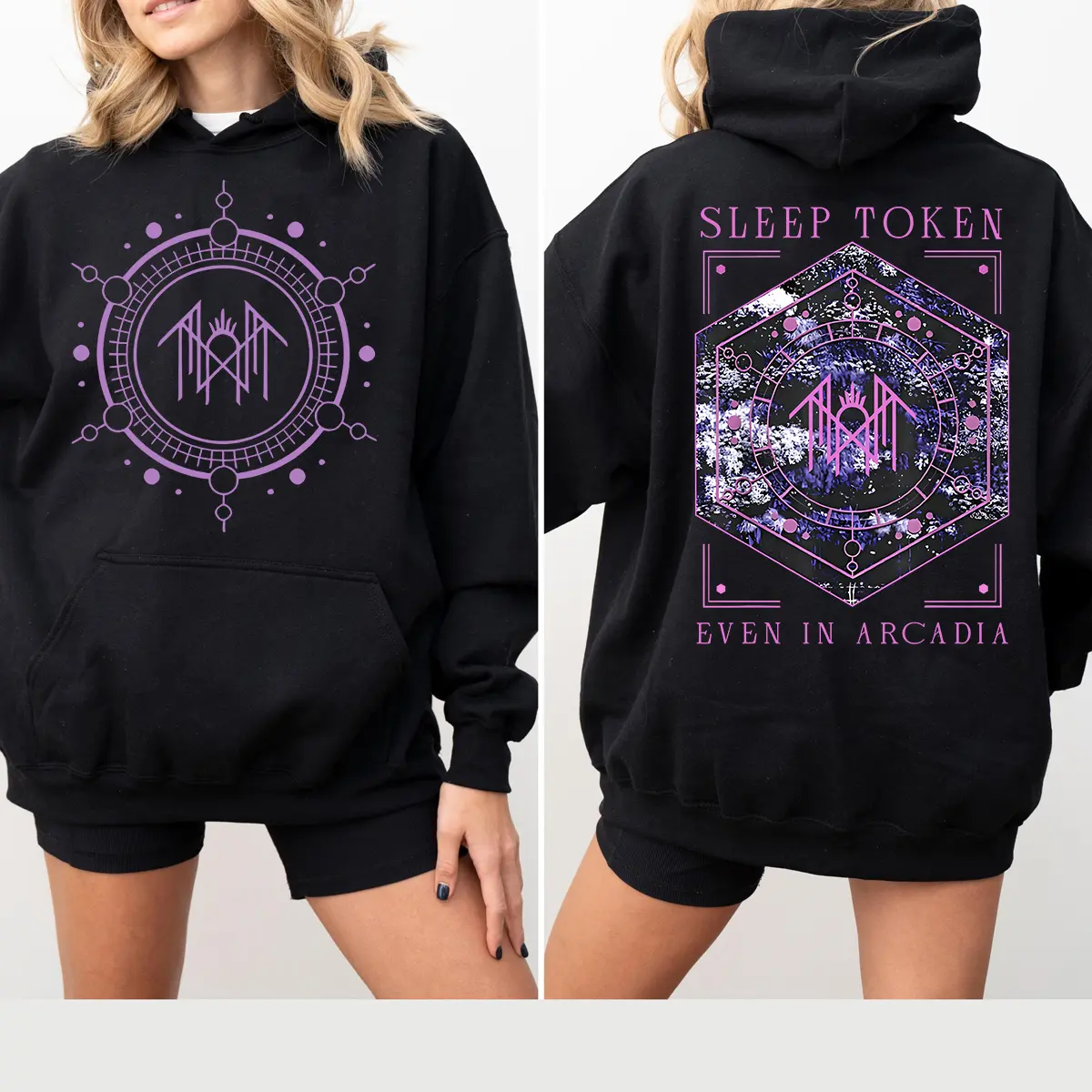 Sleep T0ken Even In Arcadia Flamingo Hoodie – 2-Sided Album Graphic Pullover Made in USA