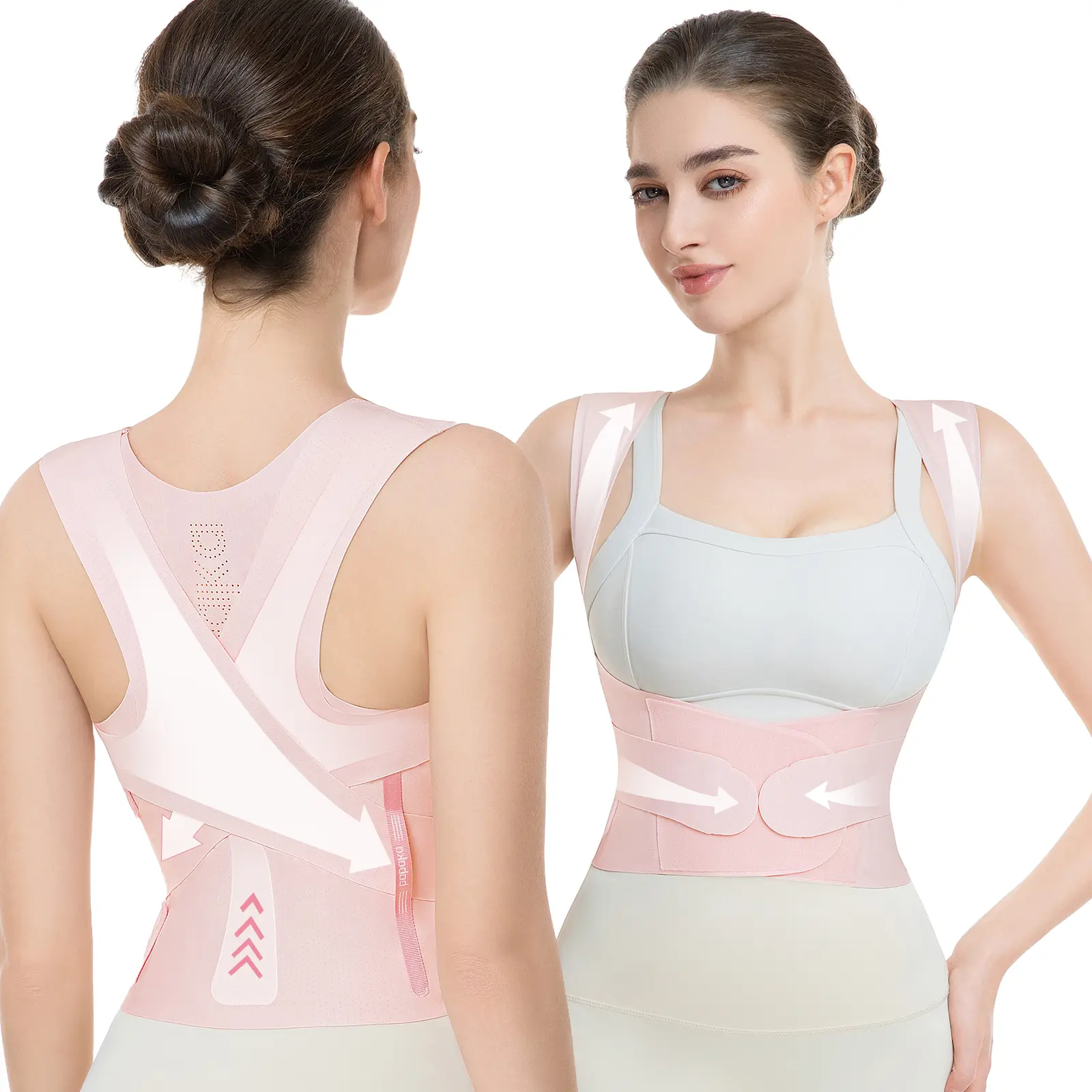BABAKA Posture Straightener for Women, Adjustable Back Brace in Breathable Spandex Mesh, Invisible Seamless Design for All-Day Wear, Invisible Design, 360 Degree, Quick Drying, Easy To Clean, One-Piece