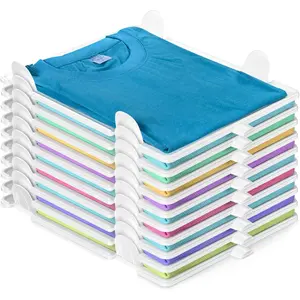 Tshirt Organizer for Clothes Storage, Stackable Closet Organizer with Easy Access, Shirt Folder Board, Sturdy and Durable, Clothes Folder 10-Pack