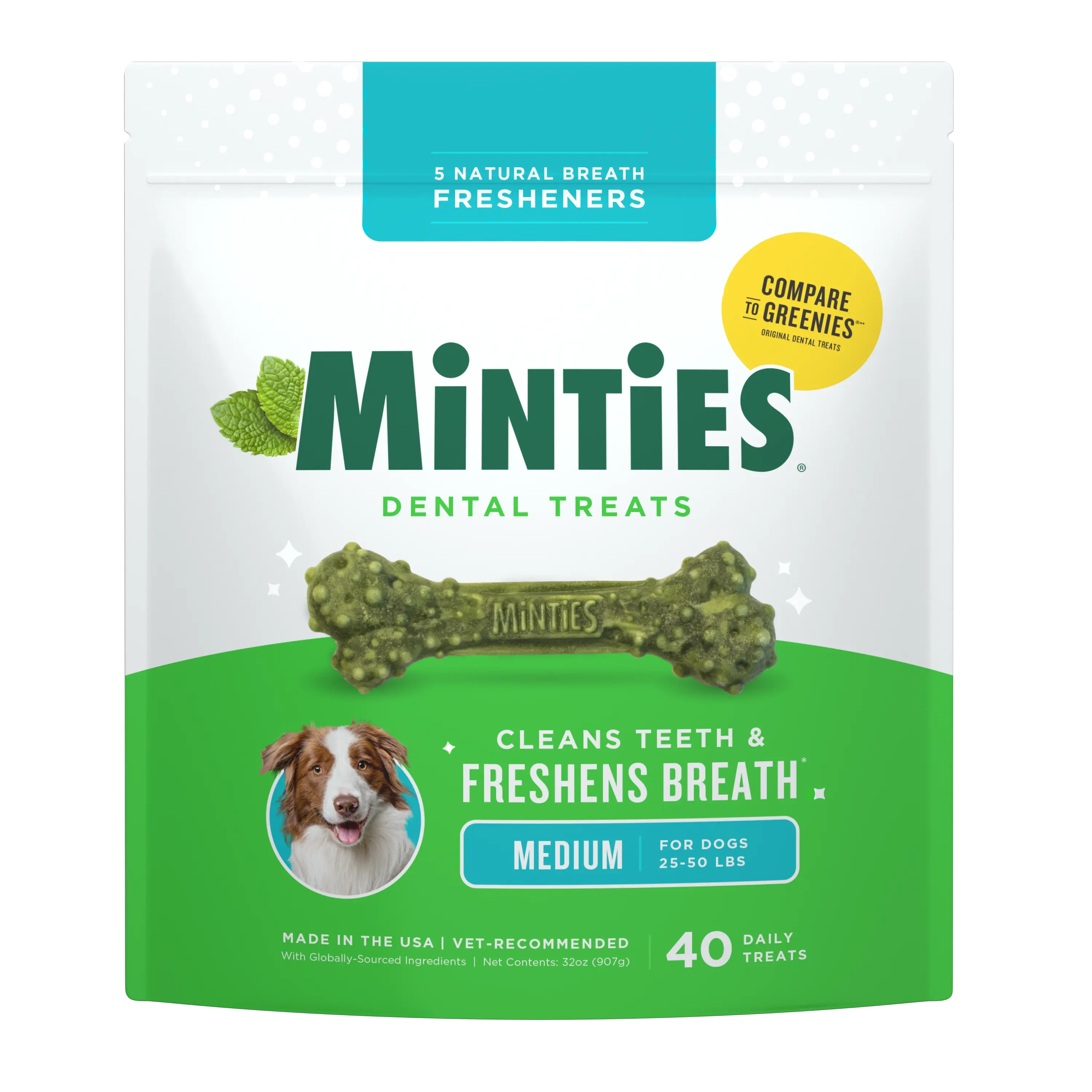 MINTIES Dog Dental Bone Treats, Dental Chews for Small / Medium / Large Dogs
