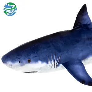 Real Planet™ Blue Lifelike Great White Shark Realistic Plush Stuffed Animal