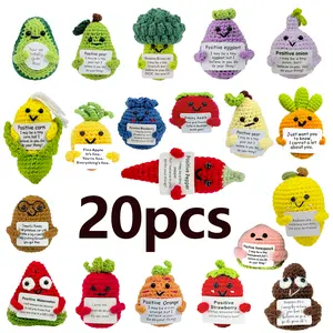 Handmade Emotional Gift, Emotional Crochet Doll Inspirational Gifts with Cards, Cute Knitted Funny Support Friend Kid Birthday