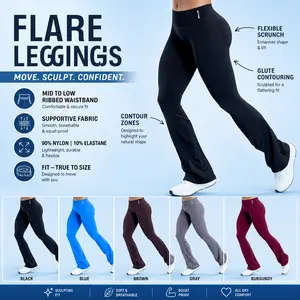 ( with logo ) dfyne Women’s Bootcut Yoga Pants, Soft Stretch Flare Leggings for Gym, Lounge & Everyday Wear Affordable Pants (Under $40)