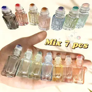 7-Piece Gemstone-Shaped Rollerball Bottles, Glass Essential Oil Containers, Aromatherapy, Travel-Friendly, Perfect Gift, DIY Perfume