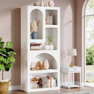 Tribesigns 70.9" Tall Geometric Bookshelf with 5 Irregular Storage Shelves, Modern Design for Living Room, Bedroom, and Closet Furniture Bookcase