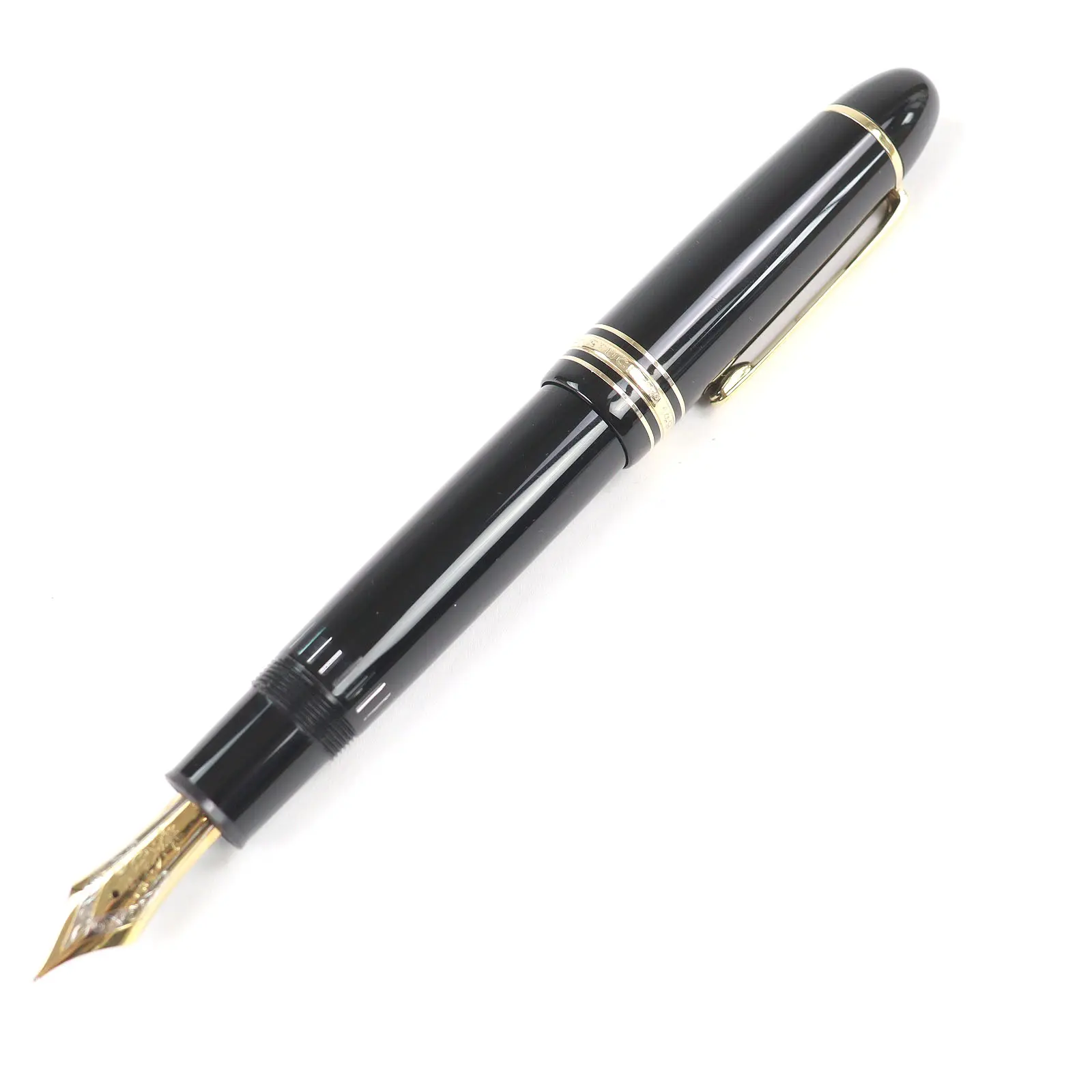 Pre-owned Montblanc 18K Yellow Gold (Au750) Small Leather Goods Meisterstück Au750 Fountain Pen