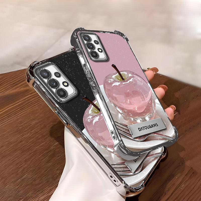Suitable for [Galaxy A32 5g] Latest high-end phone case,Features a Cute Pink Apple Print Design—Soft TPU and Reinforced Silicone Case.YM99