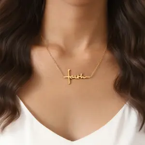 SAM & LORI Faith Cross Necklace for Women-Adjustable-Waterproof-Spiritual Jewelry for Daily-wear/Gifts for Her Black Friday Christmas Cyber Monday Holiday Gift