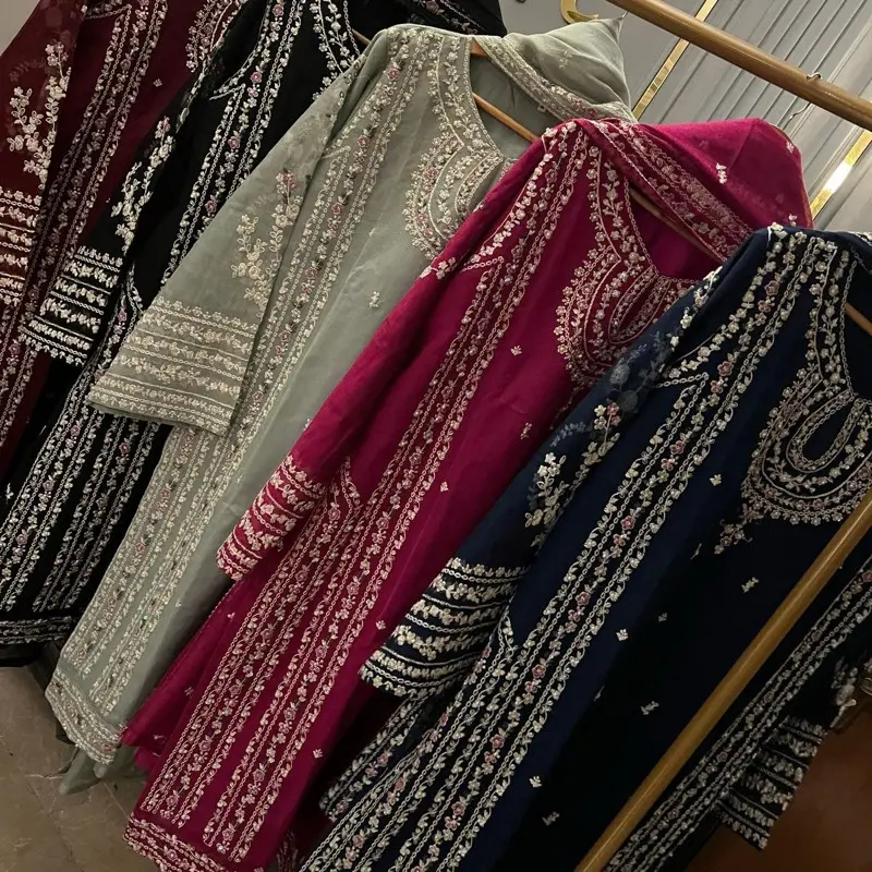 Khadi Net Embroidered Suit Khadi Net Embroidered Suit