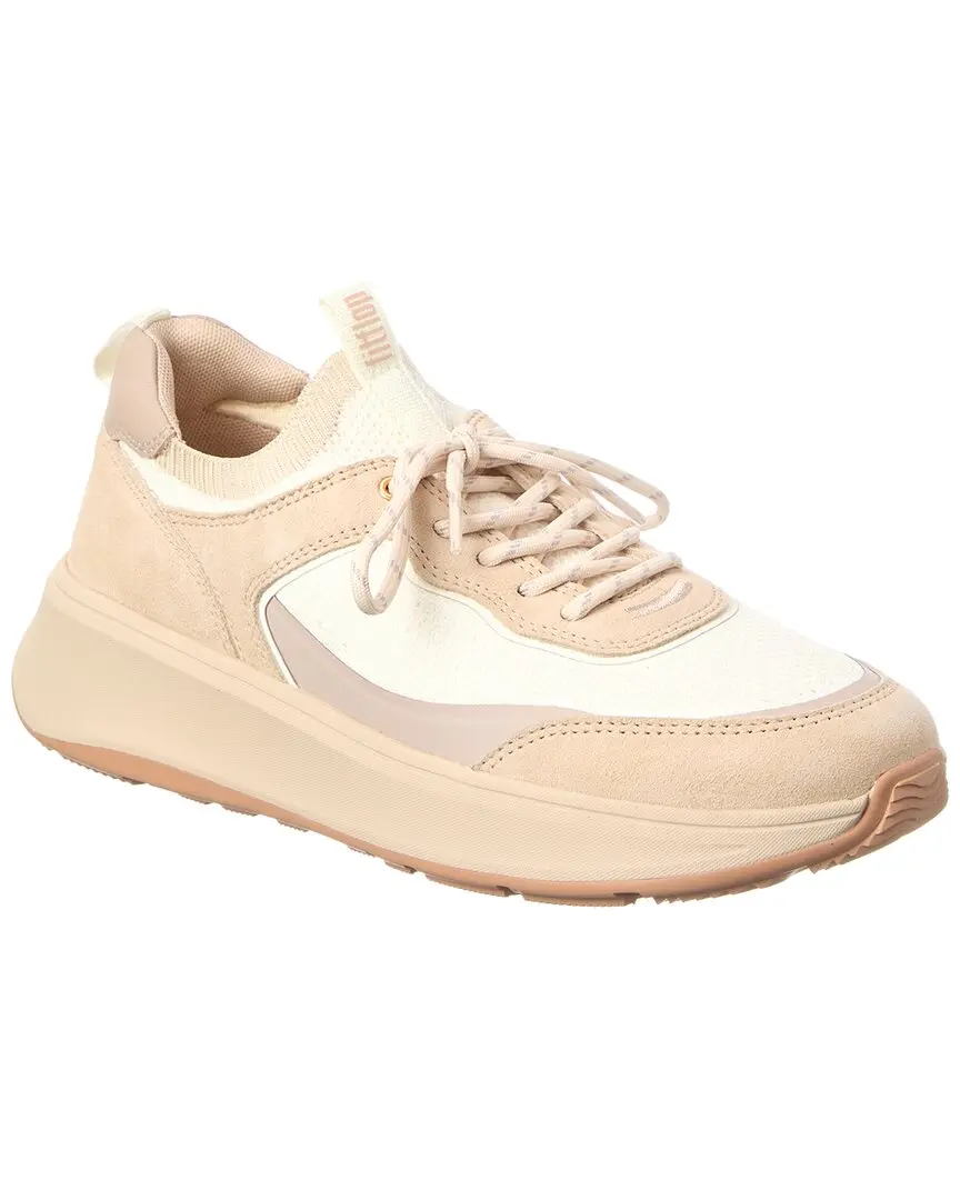 FitFlop F-Mode Suede/Knit Flatform Slip-On Laced Sneaker
