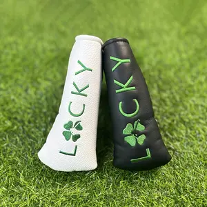 Lucky Clover Pattern Golf Putter Head Cover, Waterproof & Wear-resistant Golf Club Head Cover, Golf Accessories for Men & Women