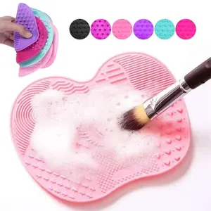 Silicone Brush Cleaner Cosmetic Make Up Washing Brush Gel Cleaning Mat Foundation Makeup Brush Cleaner Pad Scrubbe Board Makeup Brushes Cleaner
