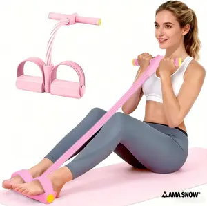 AmaSnow 3-in-1 Pedal Resistance Band, Elastic Pull Rope, Home Exercise Accessory, Portable Stretching Equipment for Indoor Use