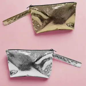 Metallic Wristlet/Make Up Bag