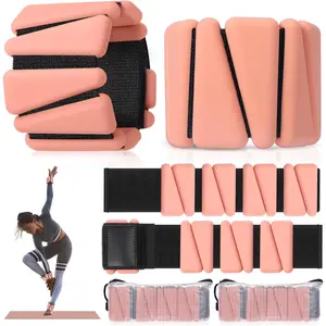 Wrist Weights for Women Set of 4(4 Lbs)Adjustable  Ankle Weight Bracelet for Yoga Pilates Gym Workout Running Walking Strength (Orange)