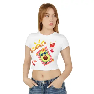 Summer Avocado Beach Cartoon Tee | Cute Sun, Sandcastle, Crab