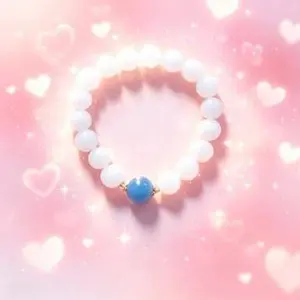 Love-Attracting Taoist Energy Bracelet with White Quartz and Blue Gemstones