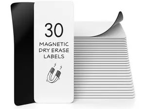 30 Pack Dry Erase Magnetic Labels – 3.1” x 1.2” Writable Strips