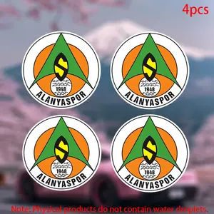 4pcs-Alanyaspor Fc Sticker-car stickers for doors, windows, laptops, luggage, furniture and bumpers-durable adhesive vinyl material