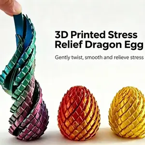 3D Printed Spiral Slime Dragon Scale Egg Twistable Stress Relief Toy, Deformable Finger Plaything, Decorative Ornament