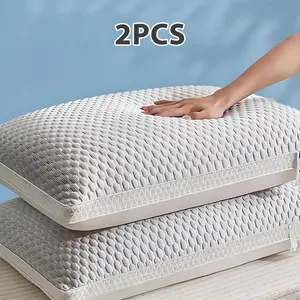 【Summervibes】2PCS Raybee Luxury Pillows for You Bed Sofa with 900G Adjustable Premium Fiber Filling & Cooling Memory Cover, Decor Bedroom Accessories,Hotel , Festival gifts