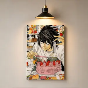 Death Note Light Yagami Poster Canvas Art Print Anime Fan Decoration for Teenage Boys Girls Birthday Gift Bedroom Wall Decor Manga Image abstract pattern