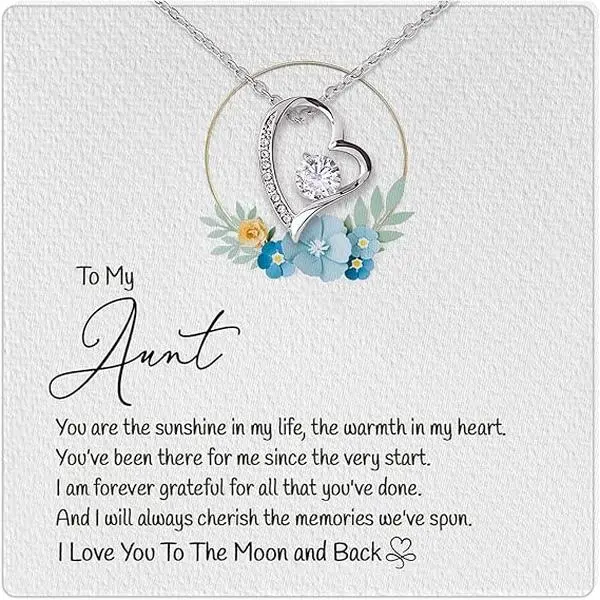 To My Aunt Necklace From Niece Nephew With Heartfelt Message Card And Elegant Box, Aunt Niece Nephew Necklace, Niece to Aunt Gifts from Niece, Aunt Niece Jewelry From Niece, Aunt Necklace Gift