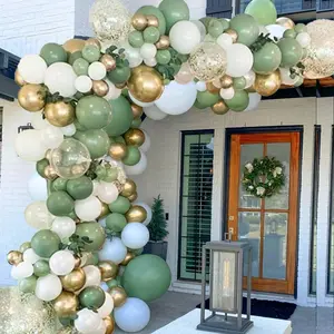 152pcs Sage Green Balloon Garland Kit Arch Different Sizes 18 12 10 5 Inch Olive Green Party Balloon Kit for Birthday Party Graduation Baby Shower Wedding Holiday Balloon Decoration
